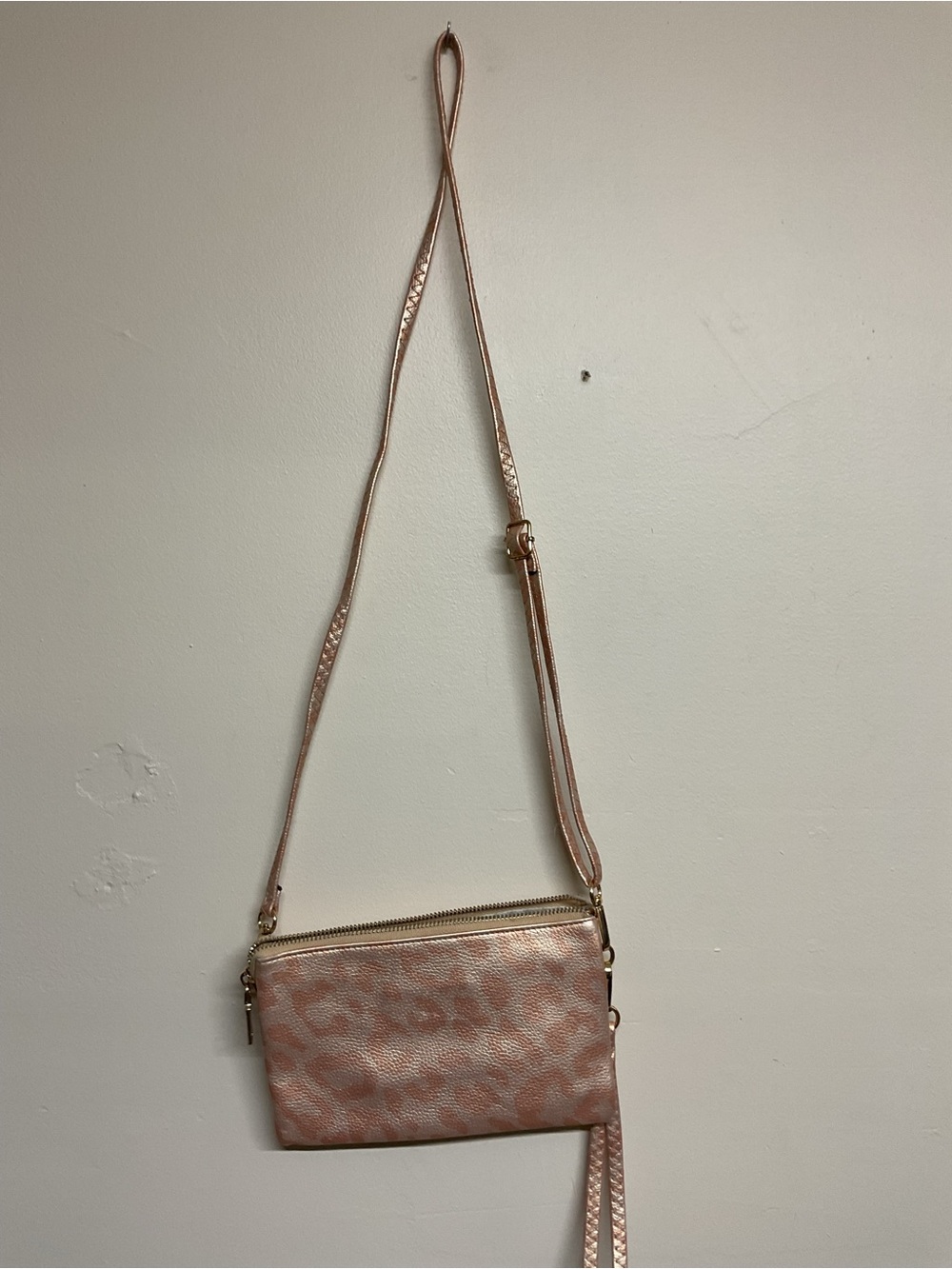 Women's Rose Gold Crossbody Wristlet - Metallic Finish